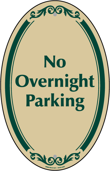 No Overnight Parking Sign
