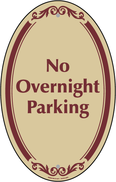 No Overnight Parking Sign