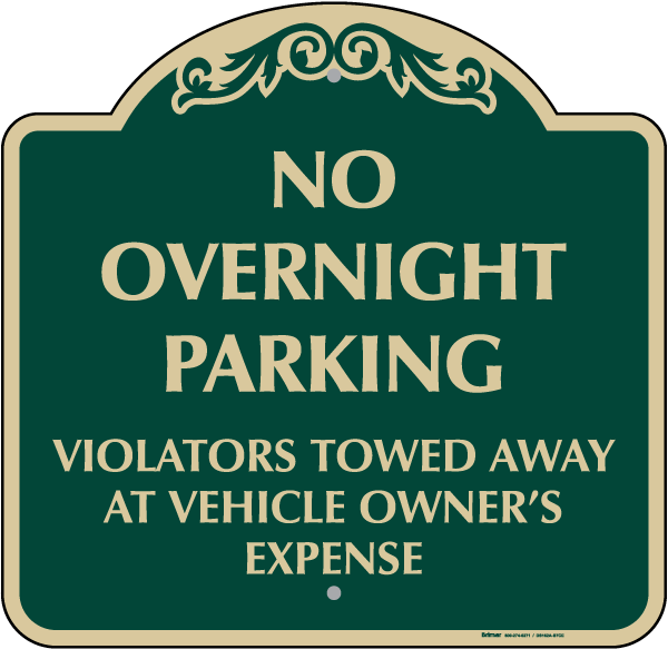 No Overnight Parking Sign