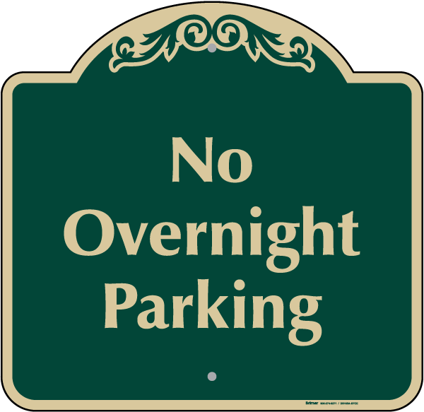 No Overnight Parking Sign