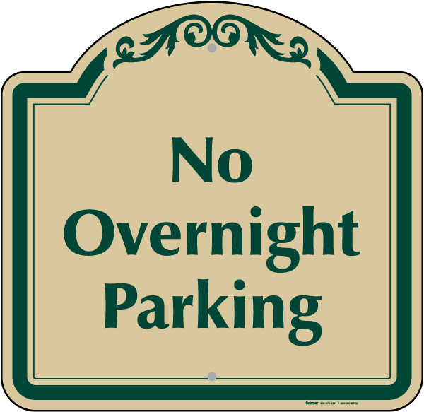 No Overnight Parking Sign
