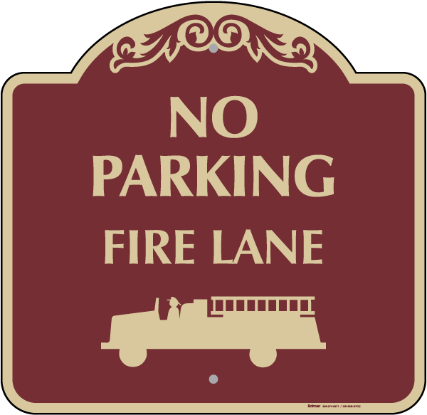 No Parking Fire Lane Sign