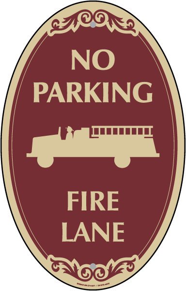 No Parking Fire Lane Sign