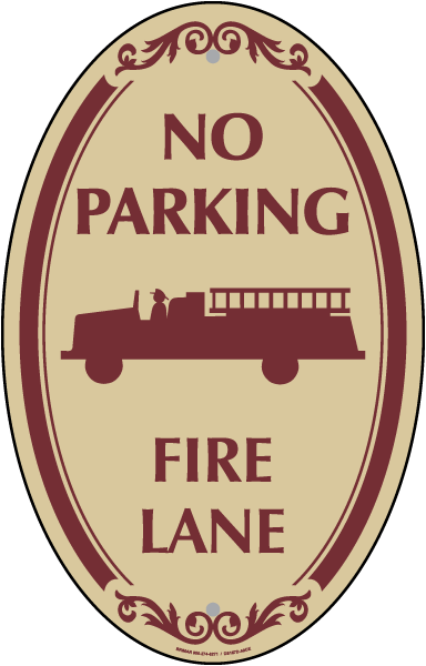 No Parking Fire Lane Sign
