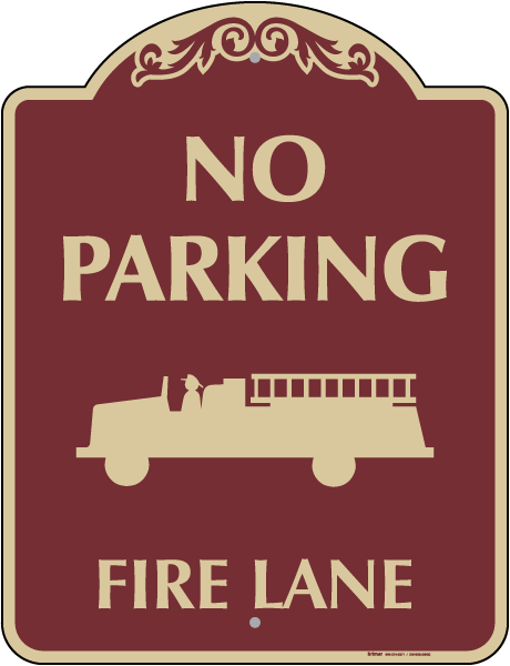 No Parking Fire Lane Sign