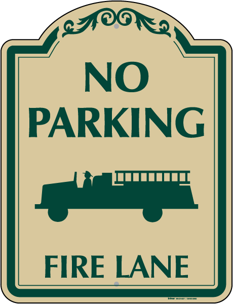 No Parking Fire Lane Sign