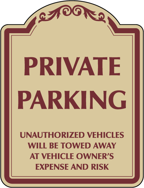 Private Parking Sign