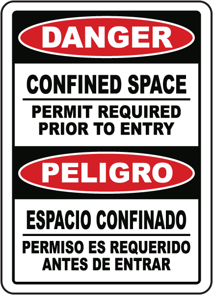Bilingual Permit Required Prior To Entry Sign