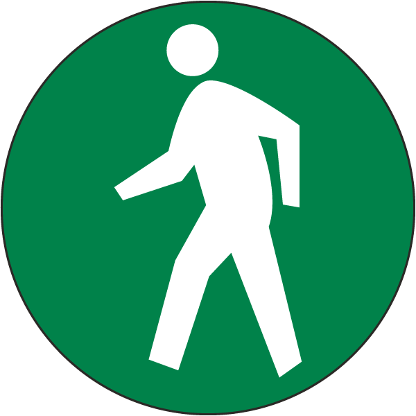 Pedestrian Walk Floor Sign