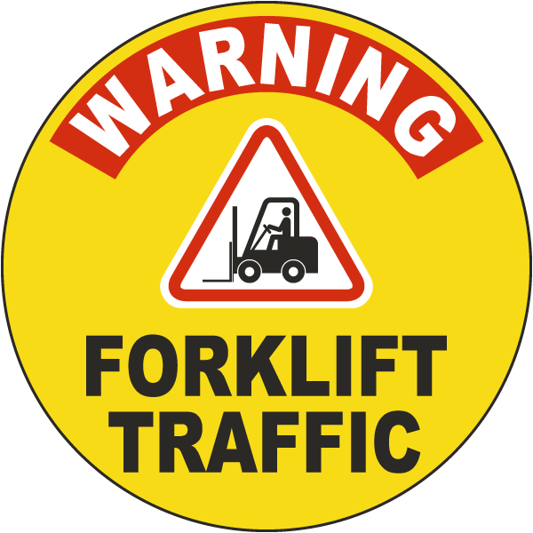Warning Forklift Traffic Floor Sign