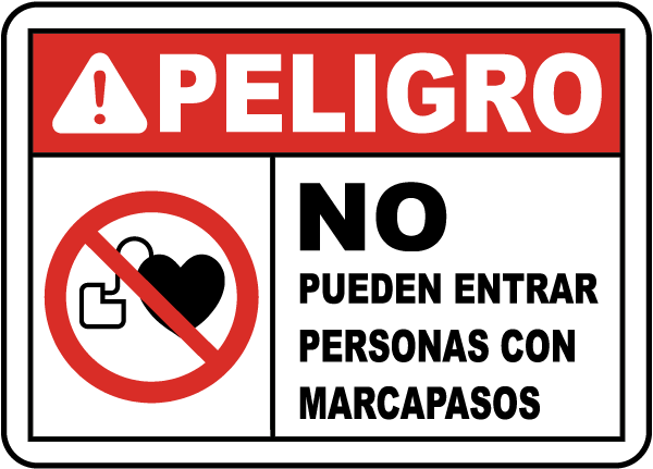 Spanish No Pacemakers Beyond This Point Sign