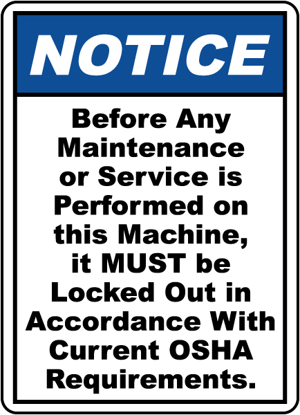 Before Any Maintenance Sign
