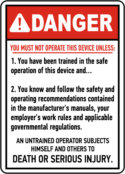 Device Operation Rules Sign