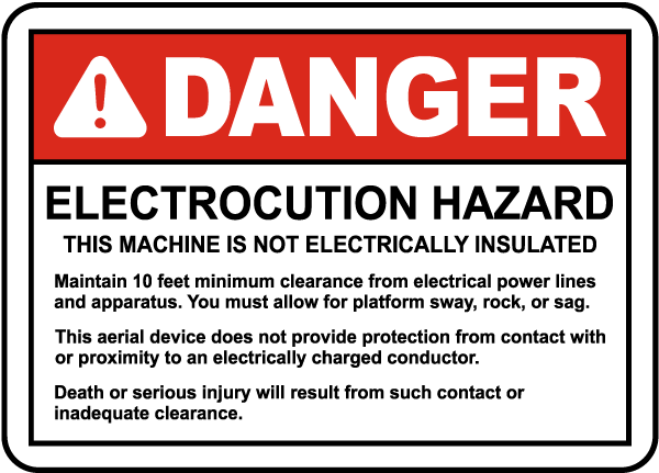 Maintain 10 Foot Clearance Sign