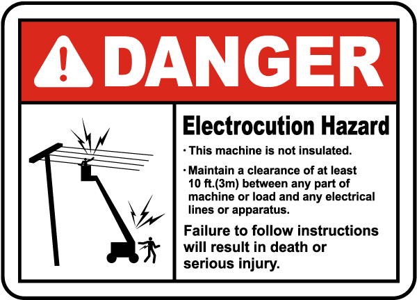 Maintain 10 Foot Clearance Sign