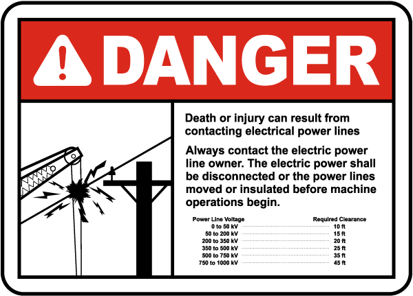 Contact Power Line Owner Sign