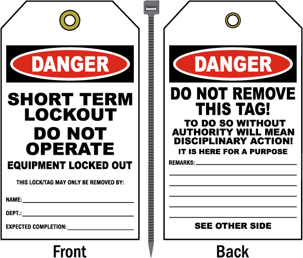 Danger Short Term Lockout Tag