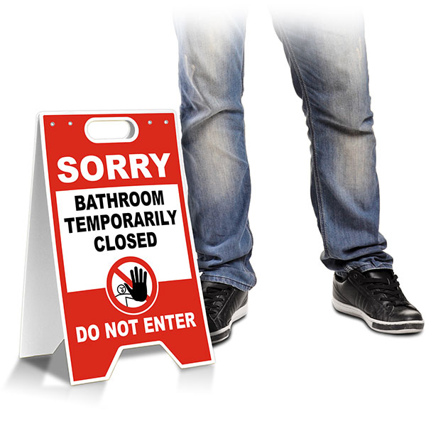 Sorry Bathroom Temporarily Closed Floor Sign