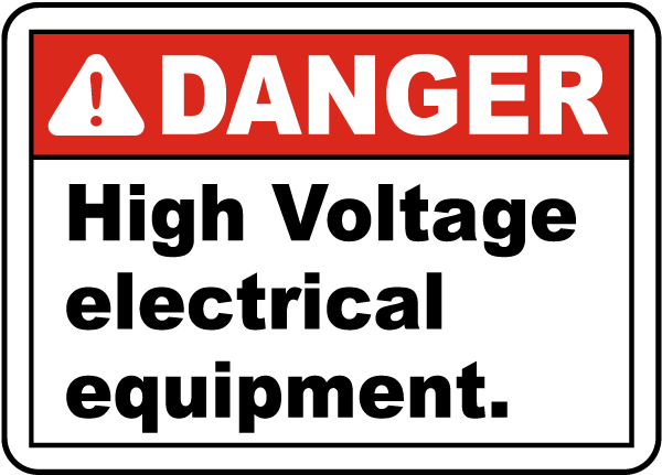 Danger High Voltage Equipment Label