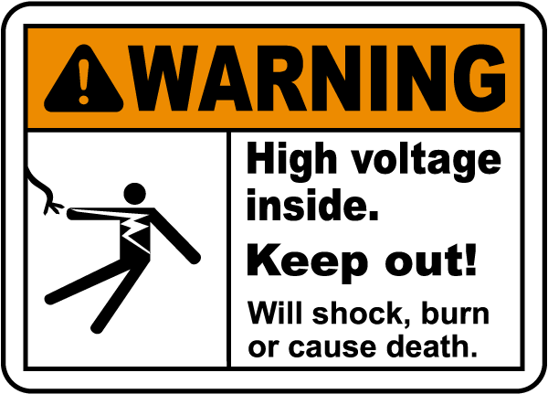 High Voltage Inside Keep Out Label