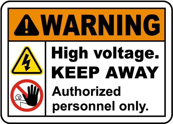 High Voltage Keep Away Label