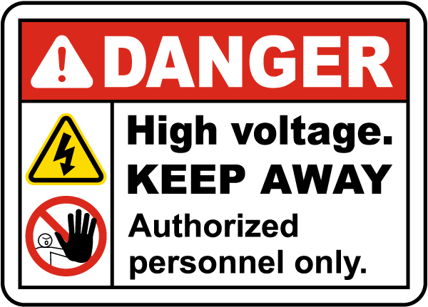 High Voltage Keep Away Label