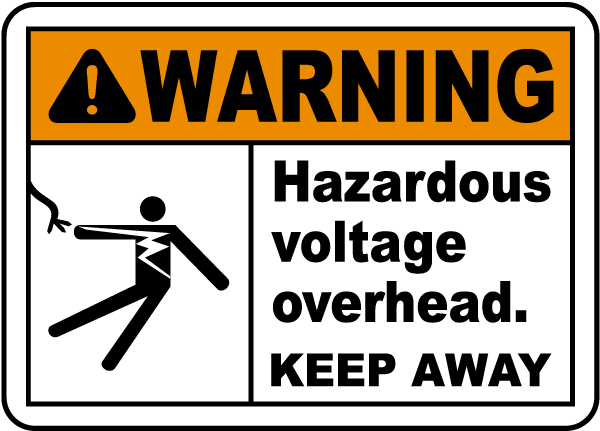 Hazardous Voltage Overhead Label
