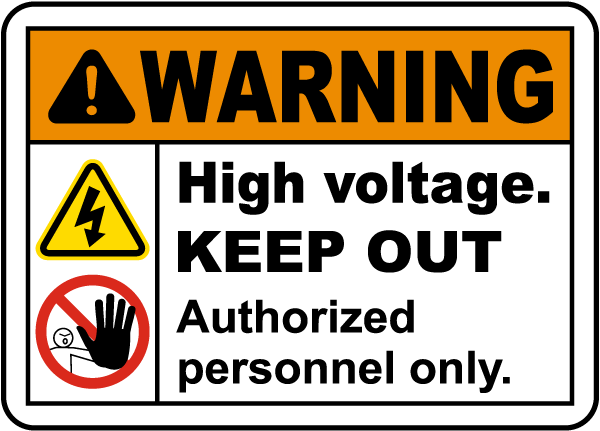 High Voltage Keep Out Label