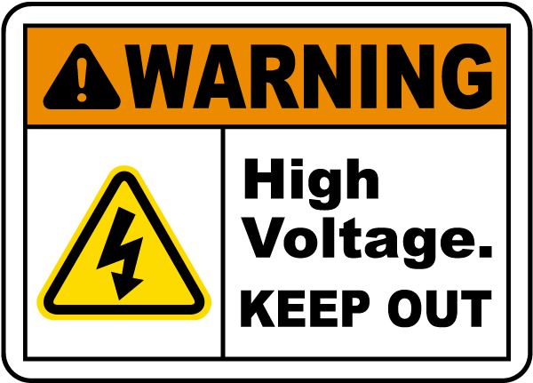 High Voltage Keep Out Label