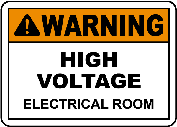 Warning Electrical Room Label