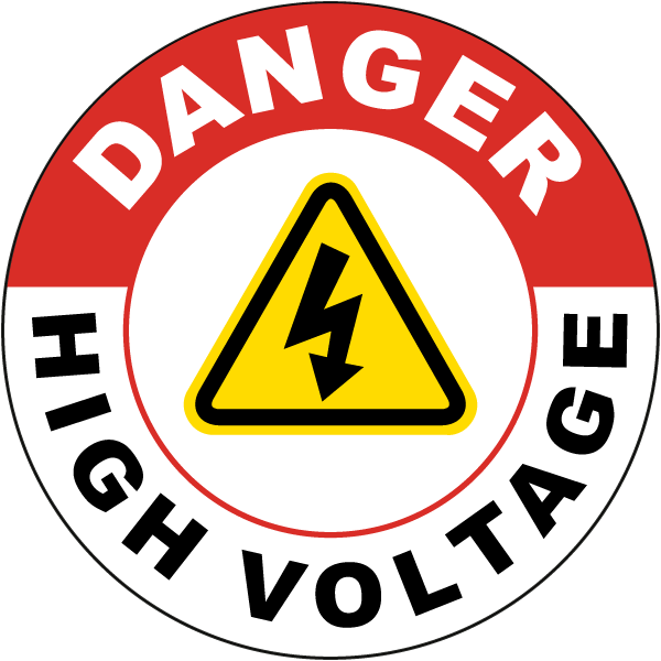 Danger High Voltage Floor Sign