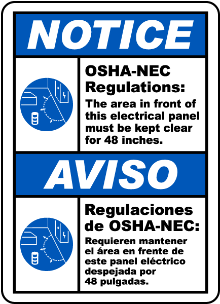 Bilingual Notice Panel Must Be Clear For 48 Inches Label