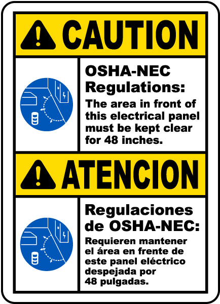 Bilingual Caution Panel Must Be Clear For 48 Inches Label