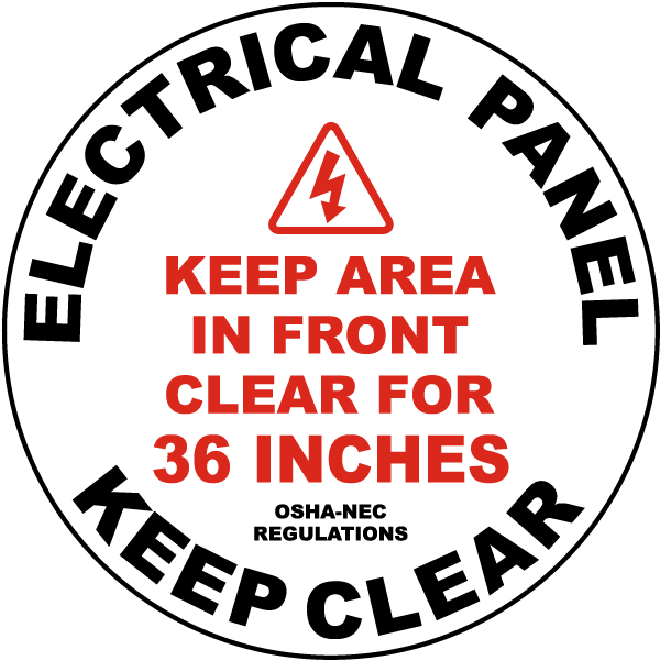 Keep Area Clear For 36 Inches Floor Sign