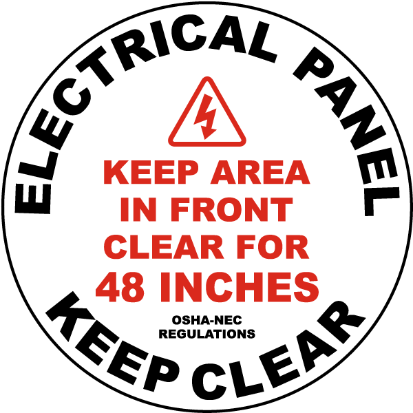 Keep Area Clear For 48 Inches Floor Sign