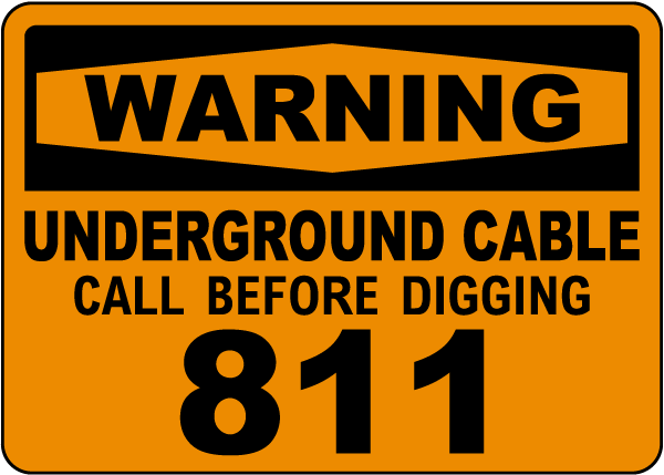 Warning Underground Cable Sign