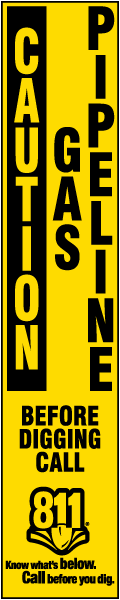 Caution Gas Pipeline Label