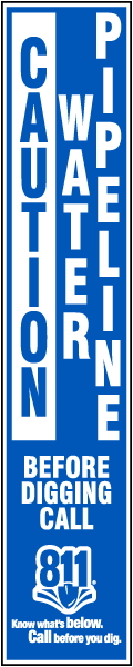 Caution Water Pipeline Label
