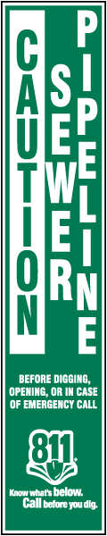 Caution Sewer Pipeline Label