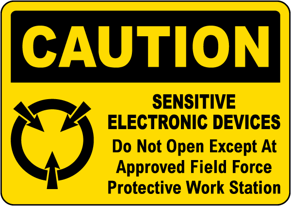 Caution Sensitive Electronic Devices Sign