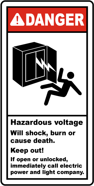 Hazardous Voltage Will Shock Label