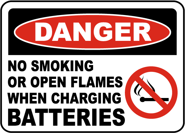 No Smoking When Charging Sign