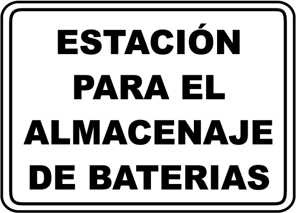 Spanish Battery Storage Station Sign