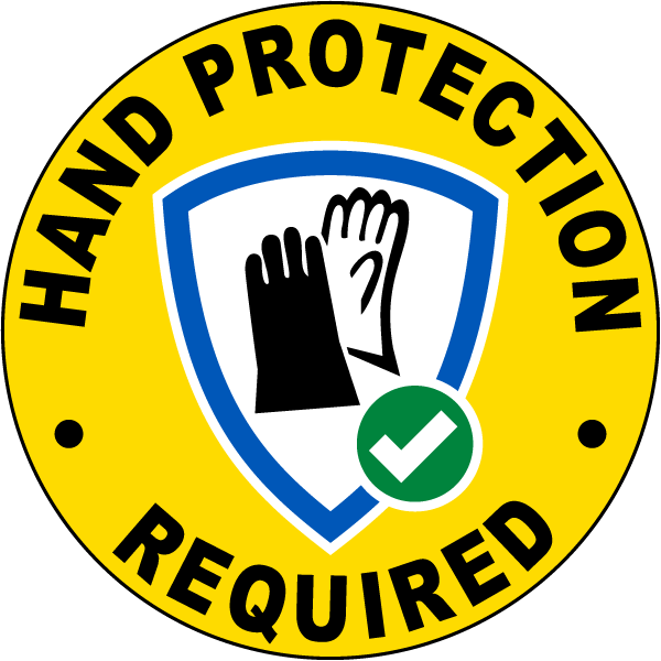 Hand Protection Required Floor Sign