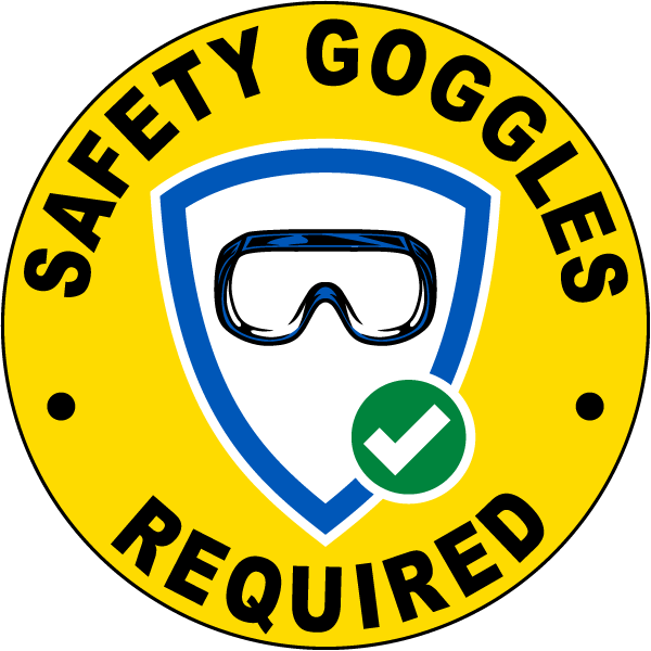 Safety Goggles Required Floor Sign