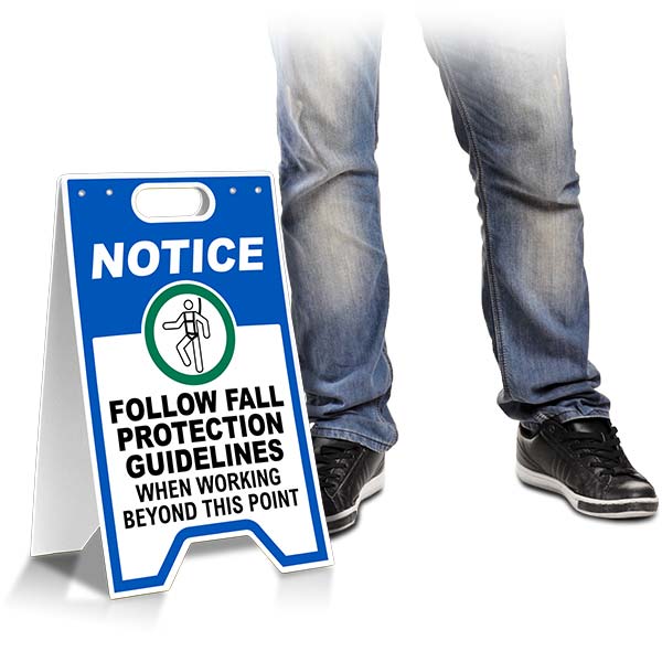 Follow Fall Protection Guidelines Floor Sign