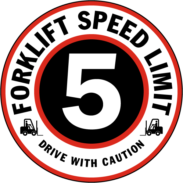 Forklift Speed Limit 5 MPH Floor Sign