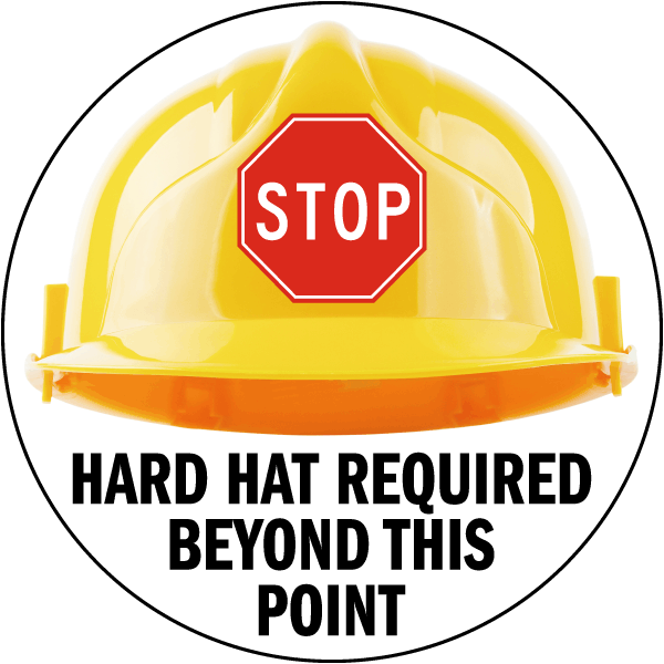 Stop Hard Hate Required Beyond This Point Floor Sign