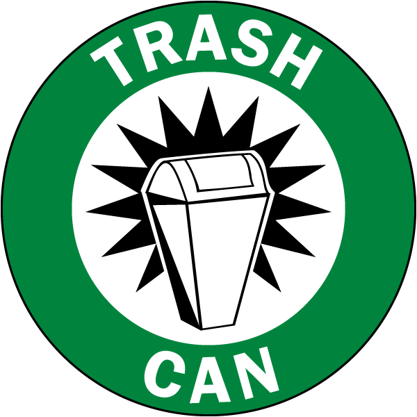 Trash Can Floor Sign
