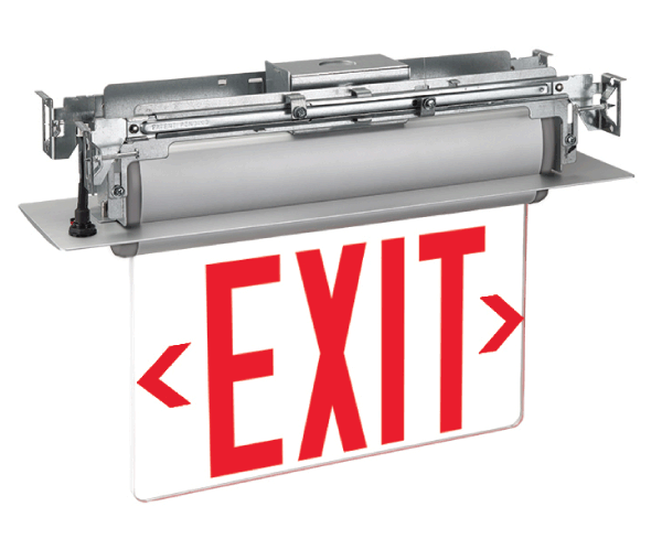 Edge-Lit LED Exit Sign with Swivel Mount - NiCad Battery Power